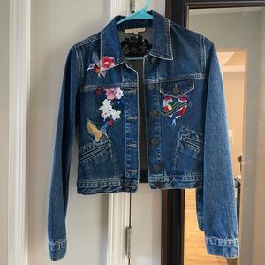 Maje vintage embroidered denim jacket